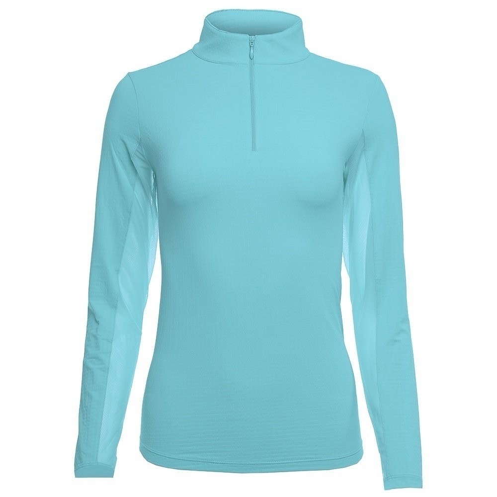IBKUL NWT Mock Neck 1/4 Zip Top Medium Seafoam Long Sleeve Shirt Tennis Golf